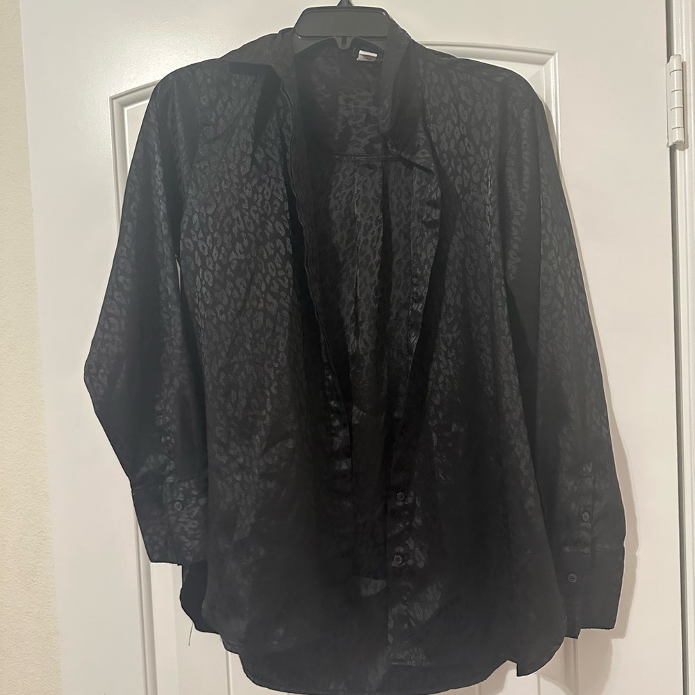 Women’s Silk Cheetah Dress Shirt